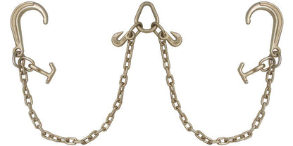 Chain V Bridle 2 Leg 15 Ft Grab J Hook Cluster Tow Recovery Truck G70 BRIDEJH