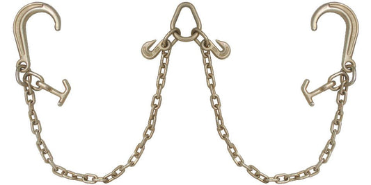 Chain V Bridle 2 Leg 15 Ft Grab J Hook Cluster Tow Recovery Truck G70 BRIDEJH