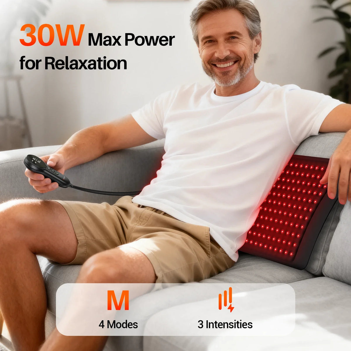 30W 242 LED Wearable Red Light Wrap 24''×12'' for Back Shoulder Knee