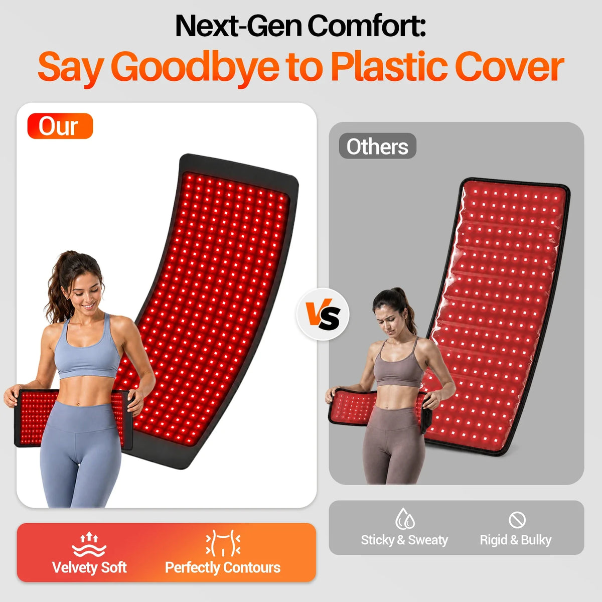30W 242 LED Wearable Red Light Wrap 24''×12'' for Back Shoulder Knee