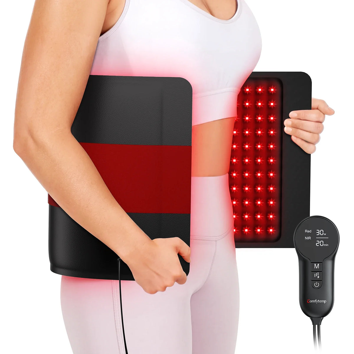 30W 242 LED Wearable Red Light Wrap 24''×12'' for Back Shoulder Knee