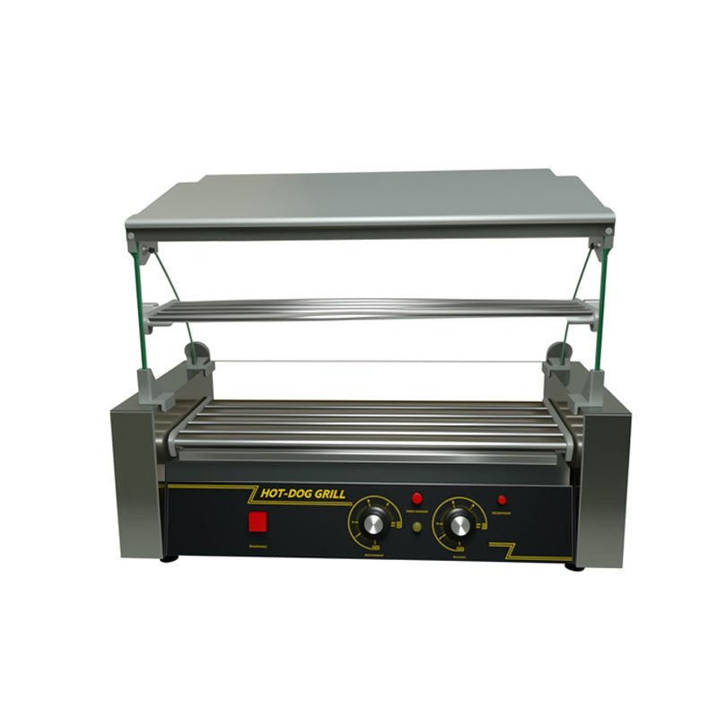 Commercial Hot Dog Roller Grill with Bun Warmer – Dual Temp 5/7/11 Roll Stainless Steel 110V 68450S