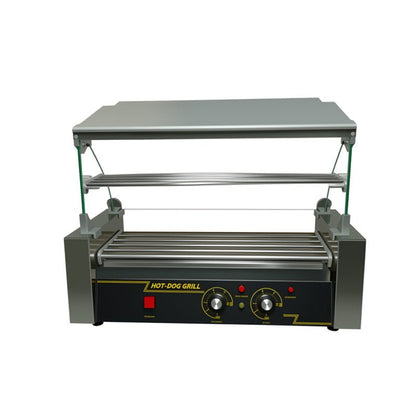 Commercial Hot Dog Roller Grill with Bun Warmer – Dual Temp 5/7/11 Roll Stainless Steel 110V 68450S