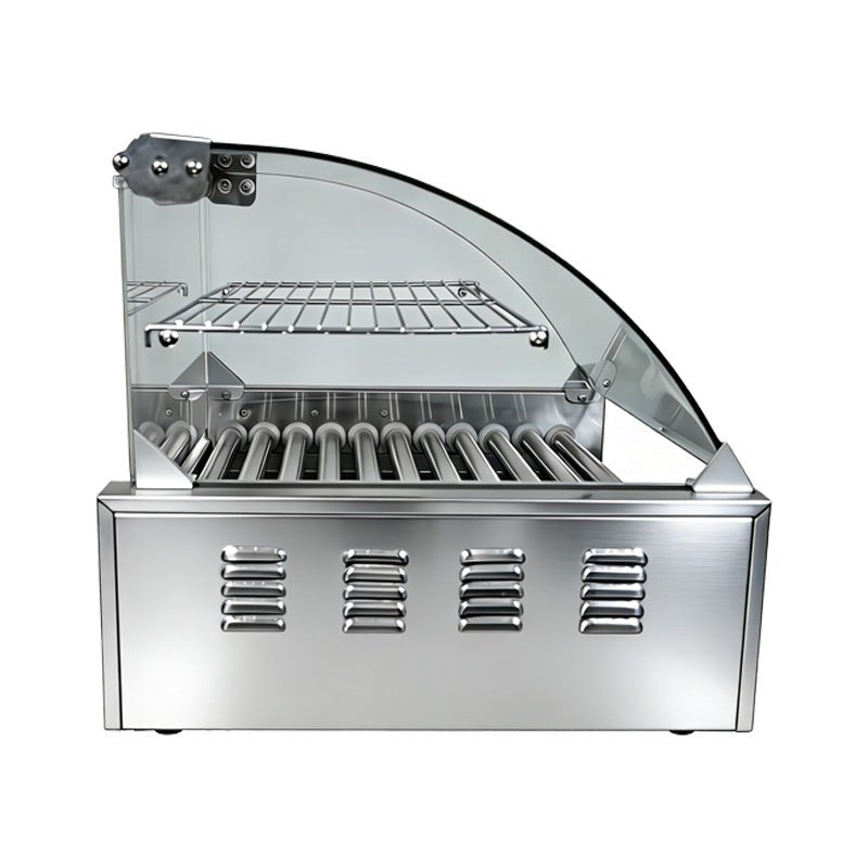 Commercial Hot Dog Roller Grill with Bun Warmer – Dual Temp 5/7/11 Roll Stainless Steel 110V 68450S