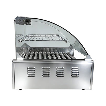 Commercial Hot Dog Roller Grill with Bun Warmer – Dual Temp 5/7/11 Roll Stainless Steel 110V 68450S