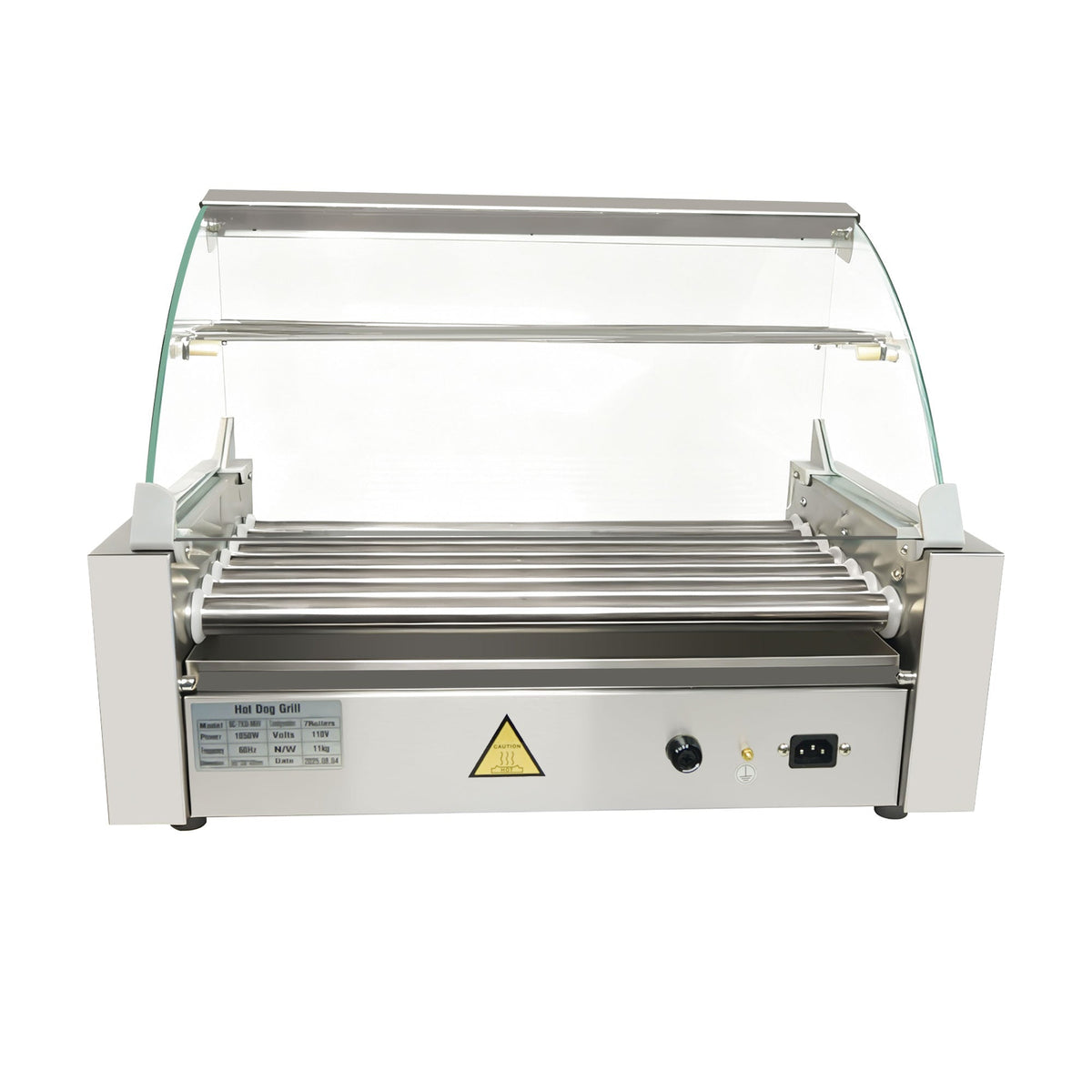 Commercial Hot Dog Roller Grill with Bun Warmer – Dual Temp 5/7/11 Roll Stainless Steel 110V 68450S