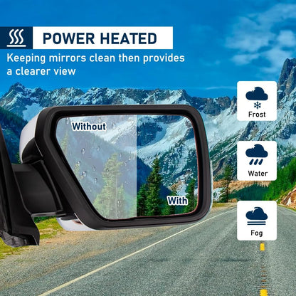 Side Door Mirror for Ford F-150 2021–2024 – Chrome Heated Mirror with Turn Signal & Blind Spot Glass