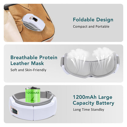 Smart Eye Massager With Vibration,Heat,Airbag Compression & Bluetooth Music