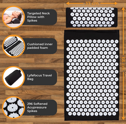 New Premium Acupressure Shakti Massage Mat & Pillow Set Fitness Yoga Massage Mat