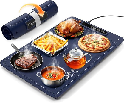 Electric Food Warming Mat – Foldable Heated Warming Tray with Adjustable Temperature & Fast Heating