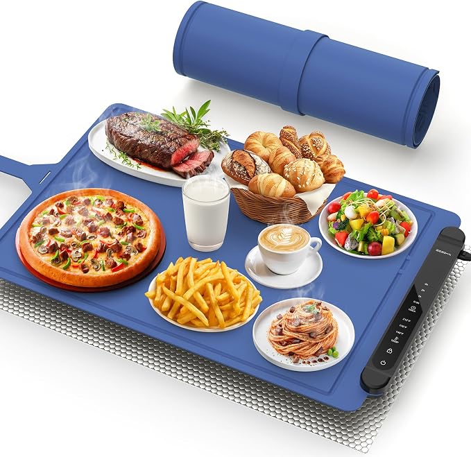 Electric Food Warming Mat – Foldable Heated Warming Tray with Adjustable Temperature & Fast Heating