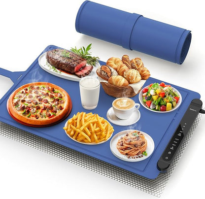 Electric Food Warming Mat – Foldable Heated Warming Tray with Adjustable Temperature & Fast Heating