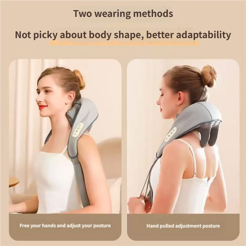 Grey Neck And Shoulder Massager 6 Nodes With Heat & Infrared Therapy 4 Gears…
