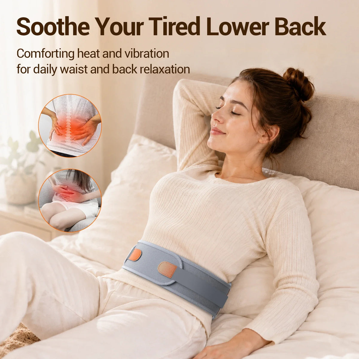 Cordless Heating Pad for Lower Back with Massager FSA Eligible