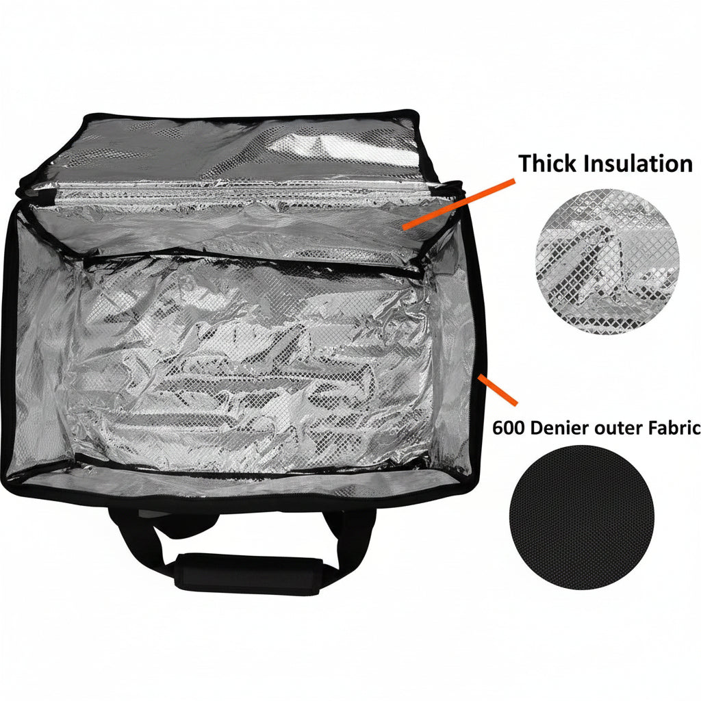 Insulated Food Delivery Cooler Bag | Thermal Catering Tote with Carry Straps