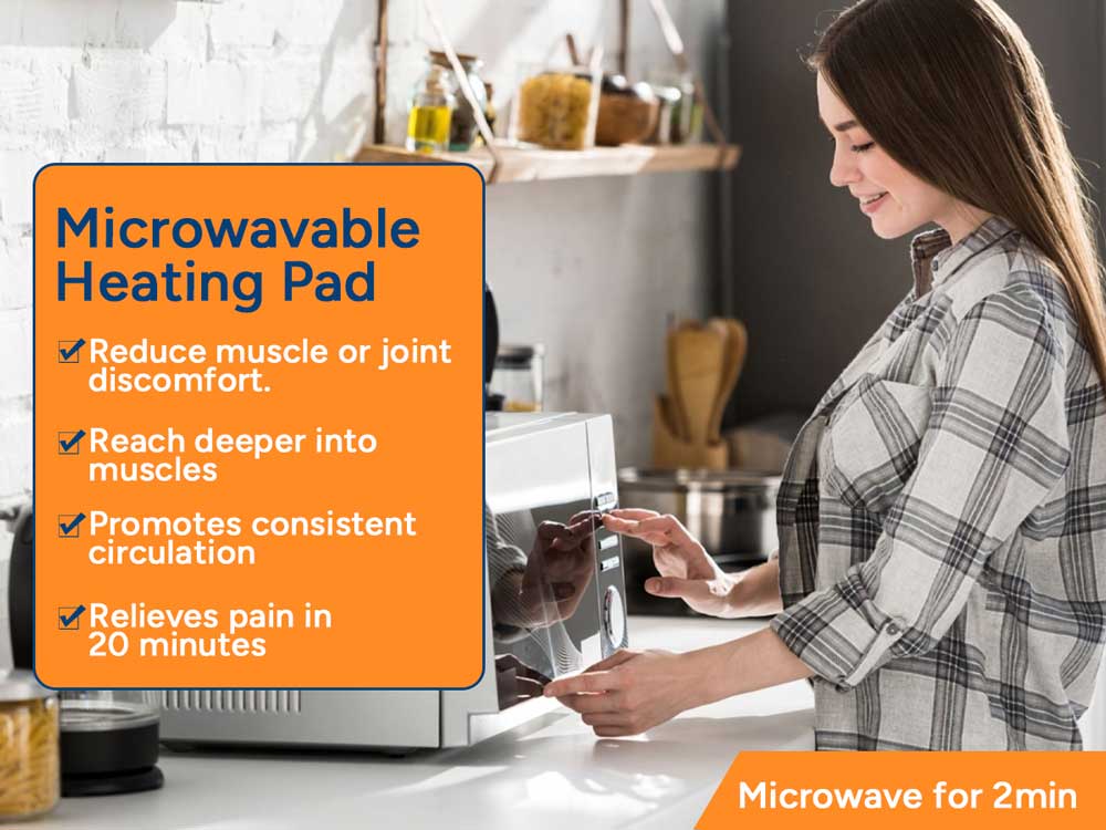 Microwavable Lower Back & Shoulder Joint Heating Wrap With Straps