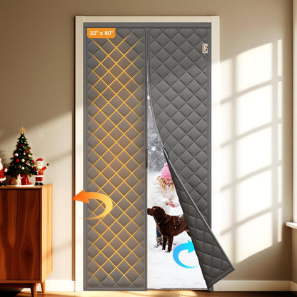 Magnetic Thermal Insulated Door Curtain Soundproof Winter Door Blanket