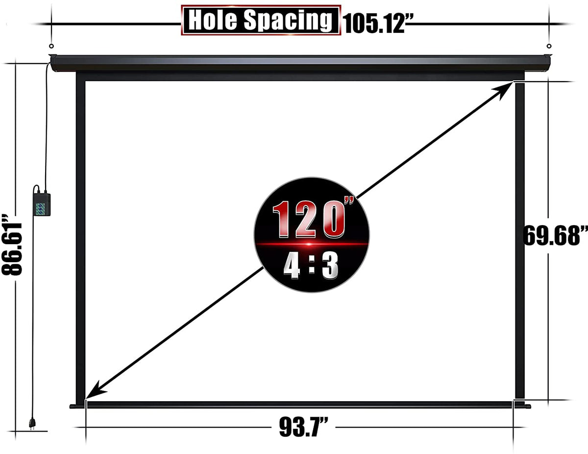 New 120" Motorized Projector Screen – Indoor & Outdoor | 599110