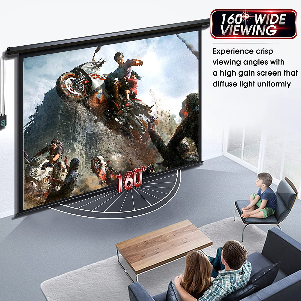 New 120" Motorized Projector Screen – Indoor & Outdoor | 599110