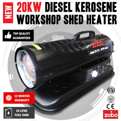 175,000 & 70,000 BTU Diesel Shop Heaters – Portable Industrial Heating Units