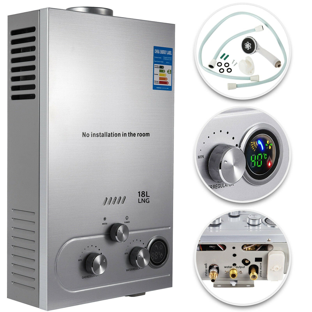 18L Propane Hot Water Heater – Compact Outdoor LPG Unit for Camping | Model 518CH