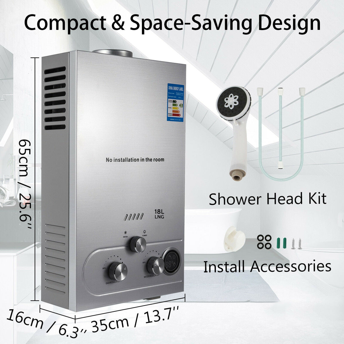 18L Propane Hot Water Heater – Compact Outdoor LPG Unit for Camping | Model 518CH