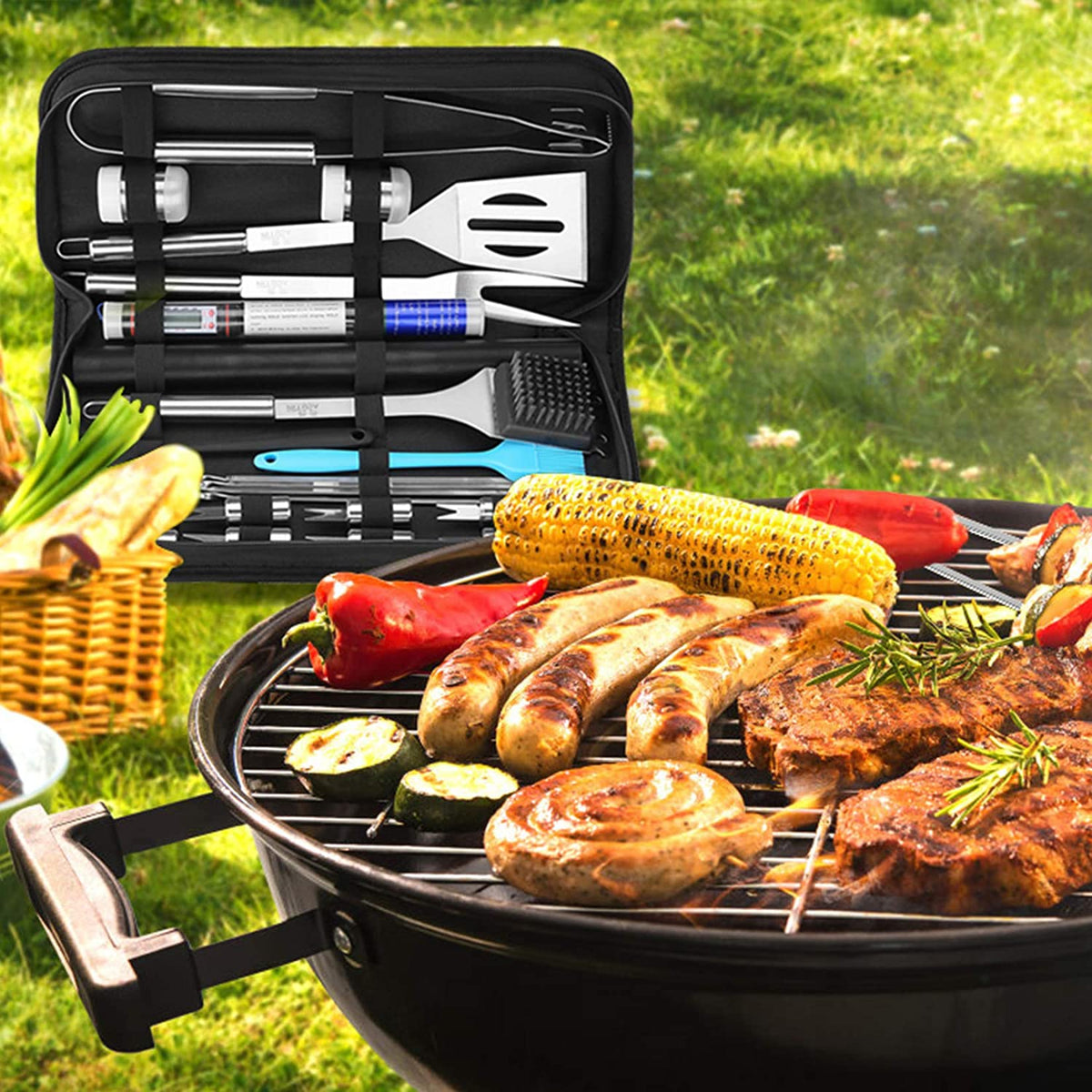 25-Piece Stainless Steel BBQ Tool Set – Outdoor Grill Accessories Kit | S3131