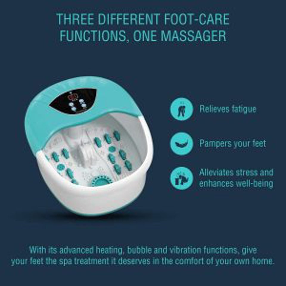 New 5-in-1 Foot Spa and Bath Massager with Heat – Stress Relief, Bubbles, Vibration, and Massage Rollers | Model 1224FS