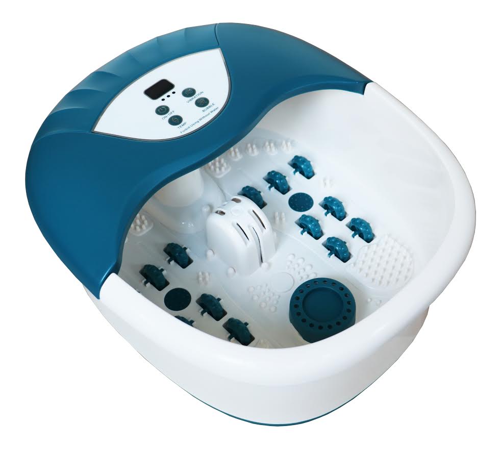 New 5-in-1 Foot Spa and Bath Massager with Heat – Stress Relief, Bubbles, Vibration, and Massage Rollers | Model 1224FS