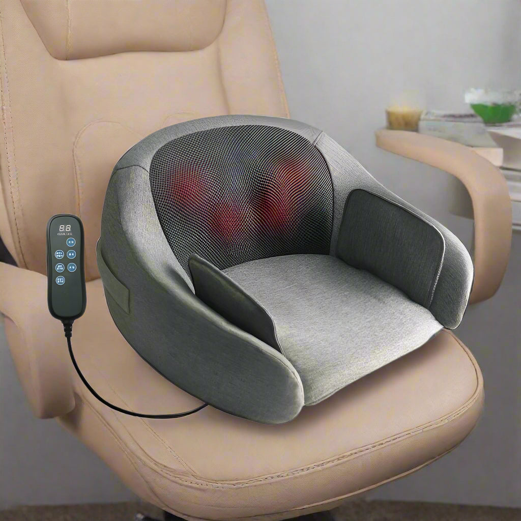 New Shiatsu Back Massage Seat Cushion with Heat – Full Back, Neck & Shoulder Massager for Home or Office FE3334