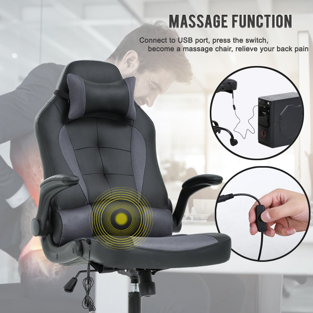 PC Gaming Massage Racing Chair – Ergonomic High-Back with Remote, Model 512436