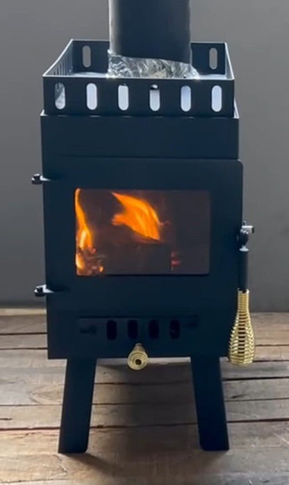Portable Wood Stove – Modern Tiny Sauna Stove with 2" Rock Lip, Steel Wood Heater for Sauna Tents & Outdoor Heating RS01