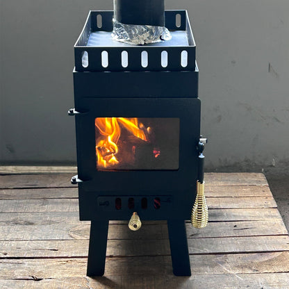 Portable Wood Stove – Modern Tiny Sauna Stove with 2" Rock Lip, Steel Wood Heater for Sauna Tents & Outdoor Heating RS01