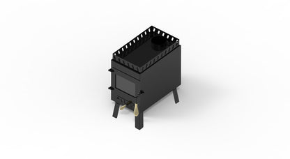 Portable Wood Stove – Modern Tiny Sauna Stove with 2" Rock Lip, Steel Wood Heater for Sauna Tents & Outdoor Heating RS01