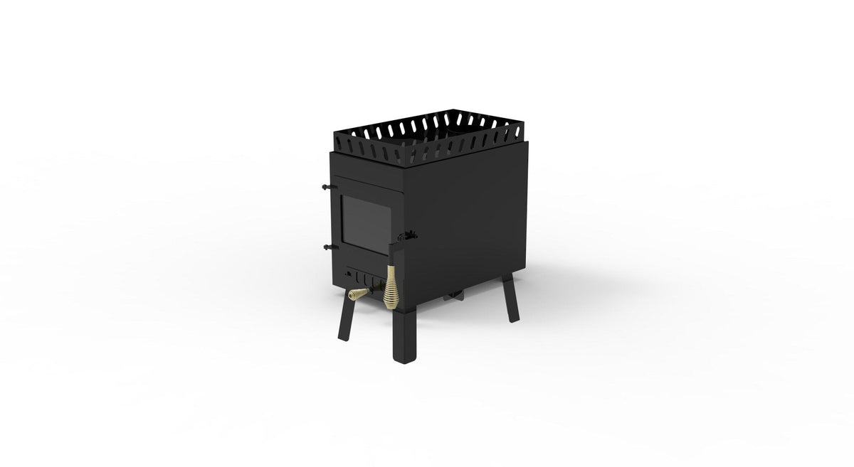 Portable Wood Stove – Modern Tiny Sauna Stove with 2" Rock Lip, Steel Wood Heater for Sauna Tents & Outdoor Heating RS01
