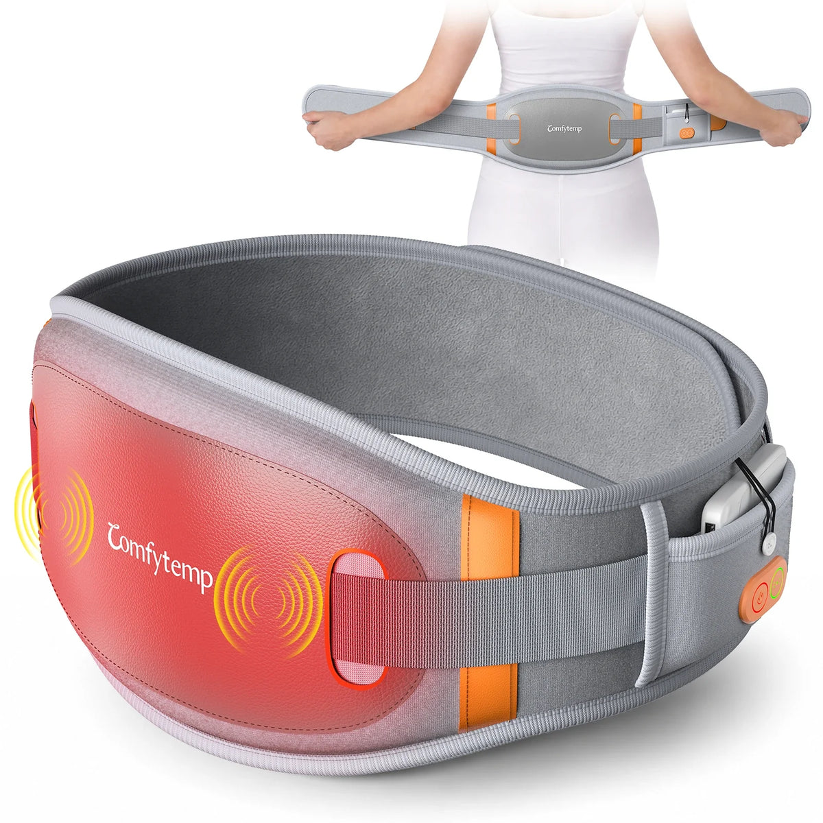 Cordless Heating Pad for Lower Back with Massager FSA Eligible