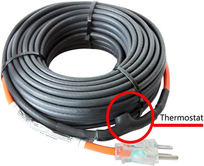 Self-Regulating Pipe Heating Cable with Thermostat – 60 FT & 100 FT Heat Tape, 120V