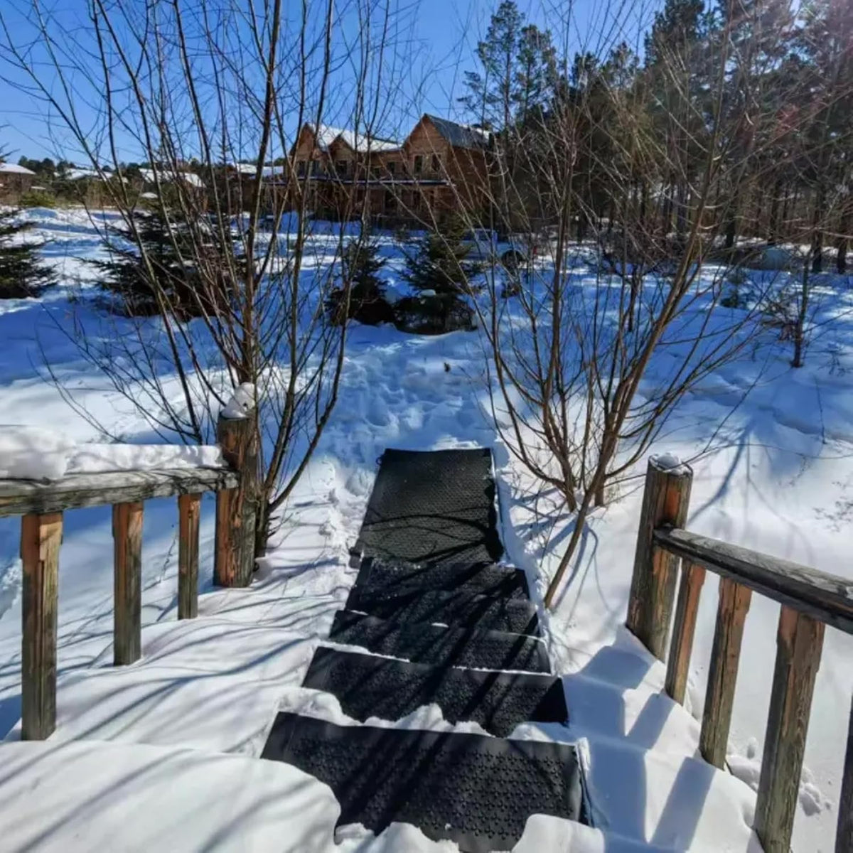 Snow Melting Stair Mat 10x30" – Heated Rubber Ice Melt Mat for Stairs, Walkways, &amp; Entrances &nbsp;Model SMM01030
