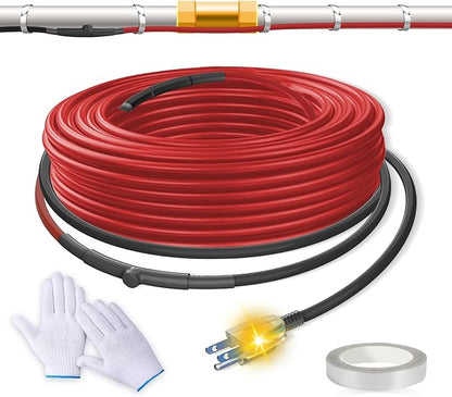 SnulyHeet Pipe Heat Cable with Thermostat for Water Pipe Freeze Protection 120V