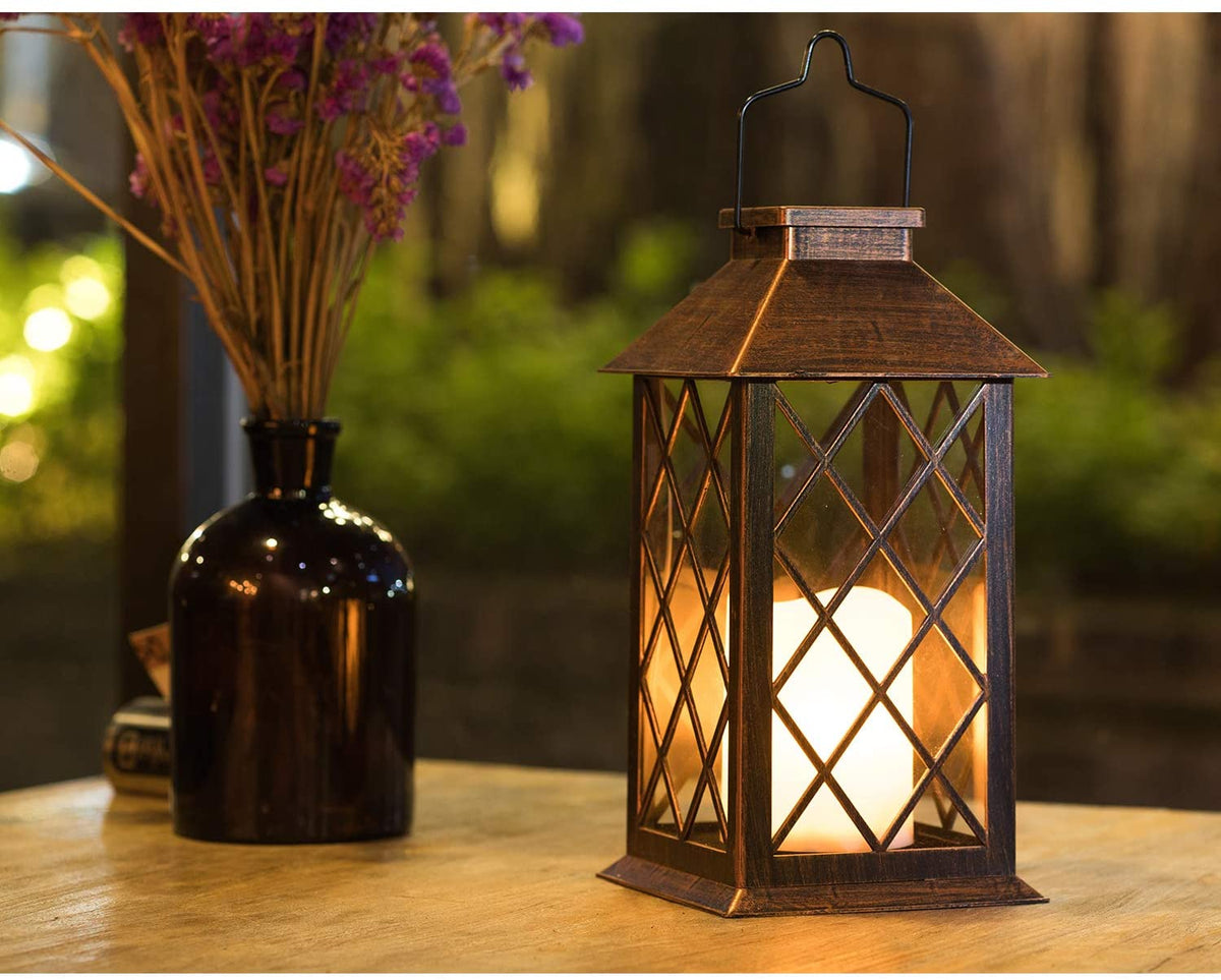 Solar Garden LED Flameless Candle Lantern – Outdoor Warm White Flickering Light