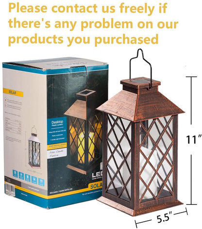 Solar Garden LED Flameless Candle Lantern – Outdoor Warm White Flickering Light