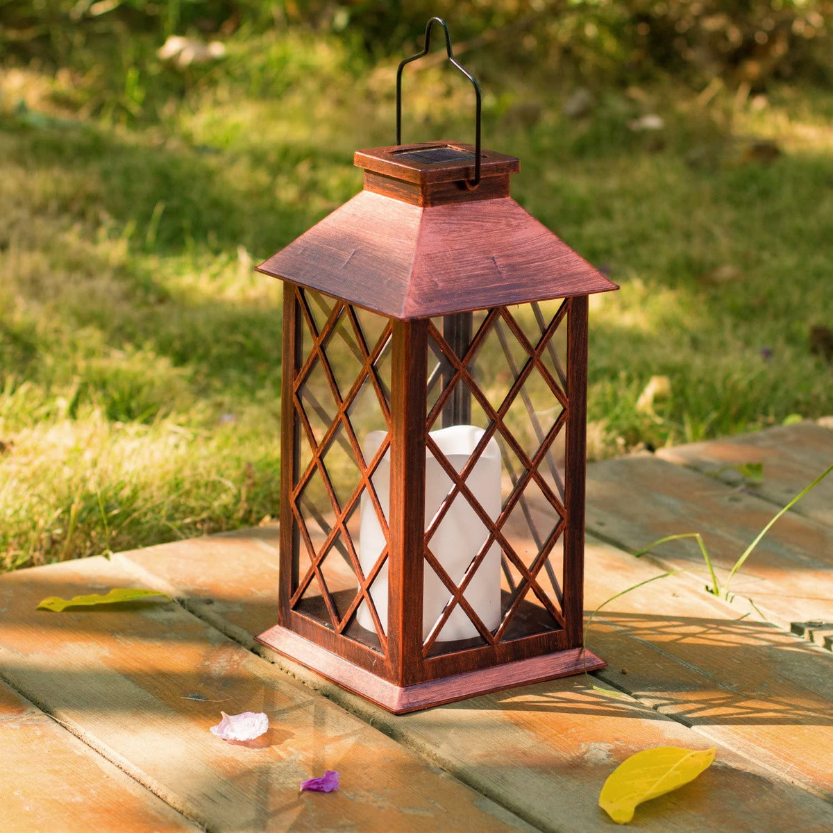 Solar Garden LED Flameless Candle Lantern – Outdoor Warm White Flickering Light
