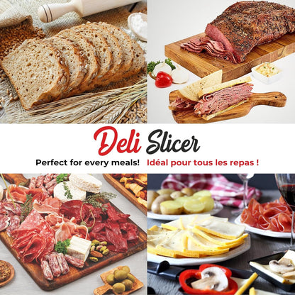 Starfrit Deli Slicer with Adjustable Thickness | Meat, Cheese & Bread Slicer