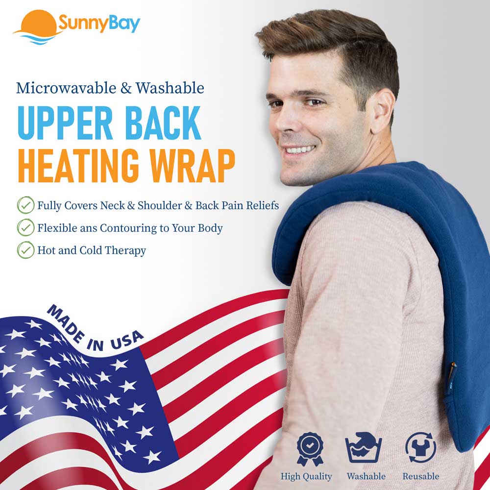 Microwavable Neck Shoulder Heating Pad For Upper Back, Size Extra Large, Blue